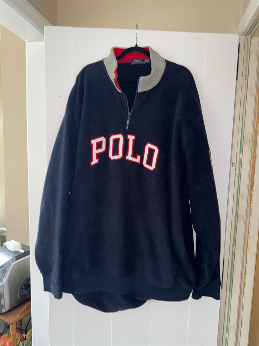 Ralph Lauren Polo Mens 4 XLT Navy Blue 1/4 Zip Fleece